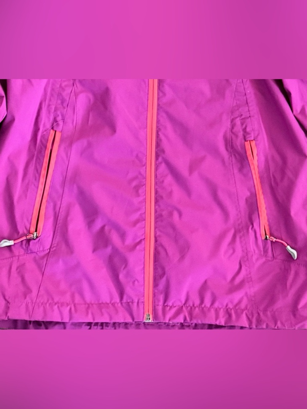Gerry Weber Girls' Hooded Raincoat in Bright Magenta with Coral Zipper - Picture 6 of 6